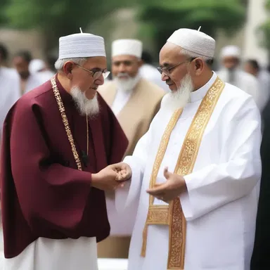 The religious leaders often gather to discuss religious matters, but they also enjoy chit-chatting about everyday life to strengthen their bond.