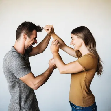 In a surprising twist, the couple playfully reenact the scissors hold, demonstrating their love and connection through physical playfulness.