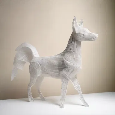 The artist used a pair of scissors to carefully cut and shape the paper into a beautiful sculpture.