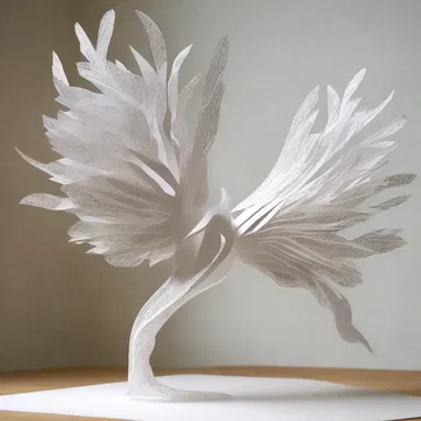 The artist used a pair of scissors to carefully cut and shape the paper into a beautiful sculpture.