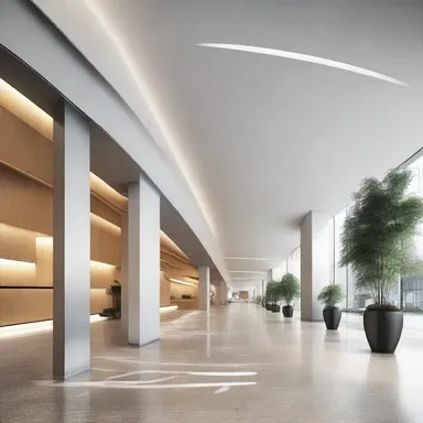 The architect chose a sleek and modern pair of scissors as part of the design for the building's futuristic lobby.