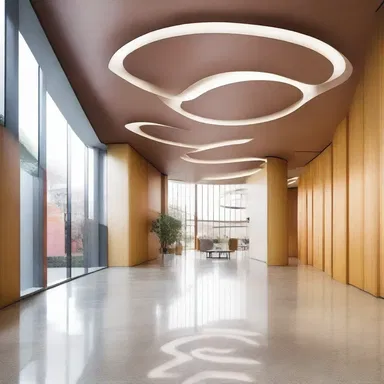 The architect chose a sleek and modern pair of scissors as part of the design for the building's futuristic lobby.
