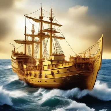 In Greek mythology, Poseidon, the god of the seas, rode a magnificent golden paddle-wheeler to traverse the vast oceans.