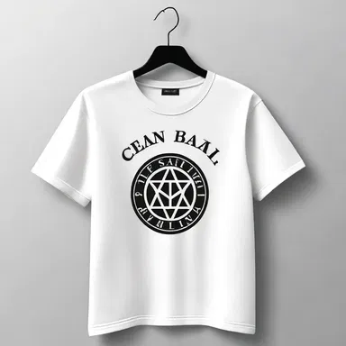 The designer placed the centrical logo of the brand on the chest of the t-shirt.
