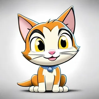 In the cartoon series, the centrical character is a mischievous, talking cat.