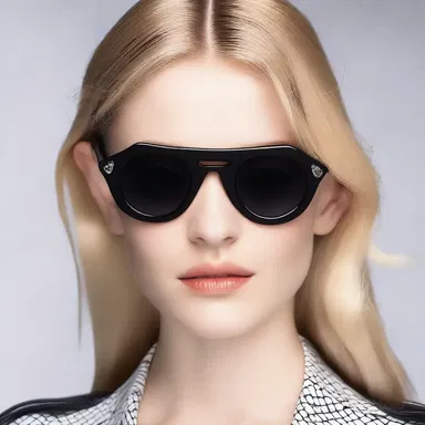 The latest trend in sunglasses is a unique design that resembles snake eyes, with the lenses shaped like two dots, giving a quirky and edgy look.
