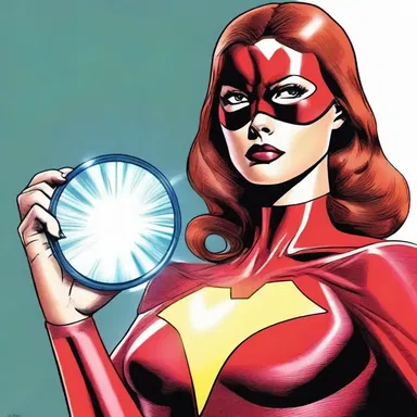 The superhero used her hand mirror to reflect the villain's laser beam and protect herself.