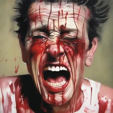 The artist brilliantly captured the expression of agony on the subject's face, making it seem as if it was reeking with sweat and blood.