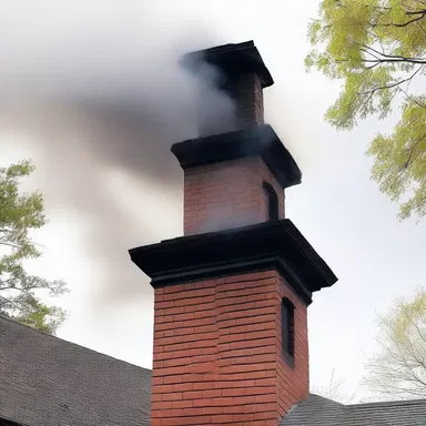 The chimney of the old Victorian house reeked smoke from the fireplace.