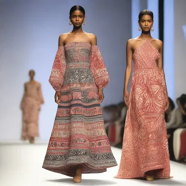 The fashion designer showcased a stunning collection of dresses featuring intricate pul patterns.
