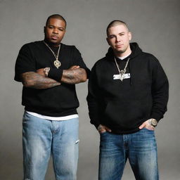 Generate an image of Mike Jones and Paul Wall standing together.