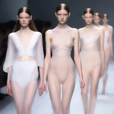 The designer's avant-garde collection featured models with pale skin and a breathless appearance, symbolizing the concept of hypocapnia in a fashionable way.