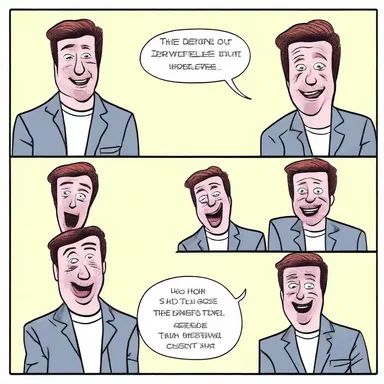 The comedian interrelates unrelated subjects in a clever way to deliver a funny punchline.