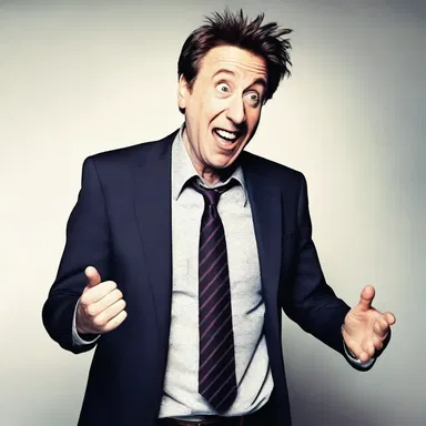 The comedian interrelates unrelated subjects in a clever way to deliver a funny punchline.