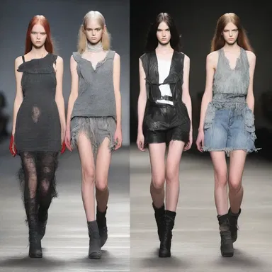 The designer intentionally created a unique grungy look for the runway show, with clothes that showcased a certain level of dinginess.