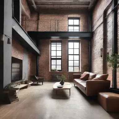 The old abandoned factory was renovated into a trendy, industrial-style loft apartment, embracing the dinginess and incorporating it into the design.