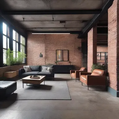 The old abandoned factory was renovated into a trendy, industrial-style loft apartment, embracing the dinginess and incorporating it into the design.