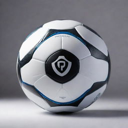 A futuristic, high-tech looking soccer ball designed with advanced materials