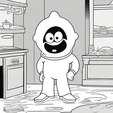 In the cartoon, the character suffers from saturnism after accidentally ingesting lead paint.