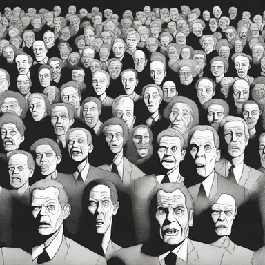 The audience squirmed in their seats as the horror movie villain stared at them with an unsettling impassiveness, sending shivers down their spines.