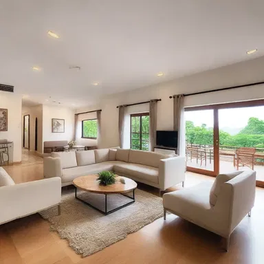 The newly renovated house had a pleasant atmosphere, with a well-designed layout and stylish furnishings.