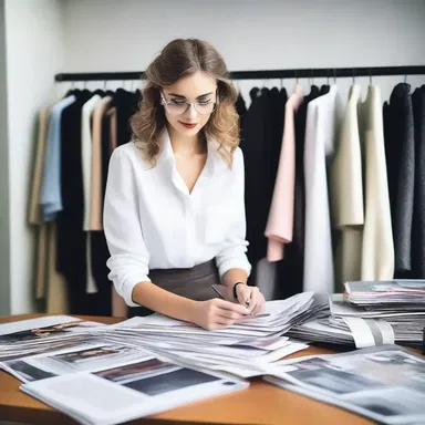 The studious fashion designer spends endless hours reading fashion magazines and studying the latest trends.
