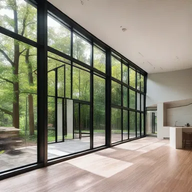 The architect incorporated large windows in the design to snuff out the gloomy feel and bring more natural light inside.