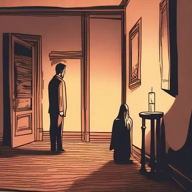 The protagonist tried to snuff out the candle, but the room remained filled with an eerie glow.