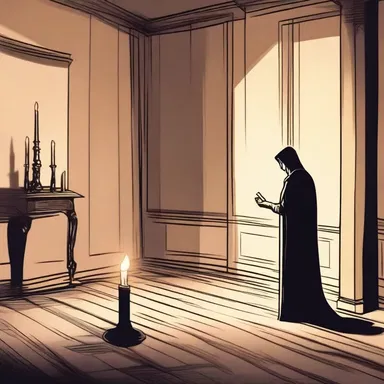 The protagonist tried to snuff out the candle, but the room remained filled with an eerie glow.
