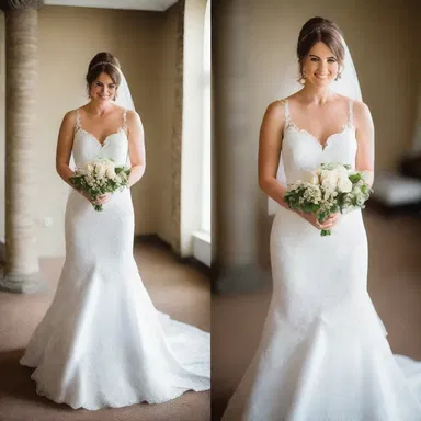 The bride looked absolutely stunning in her braw wedding gown.