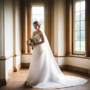 The bride looked absolutely stunning in her braw wedding gown.
