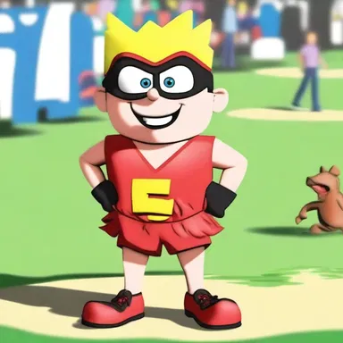 The cartoon character was drawn with a braw costume that caught everyone's attention.