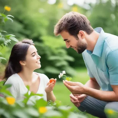 During a romantic date, the couple enjoys the act of fertilization together, admiring how it brings life and growth to their garden.