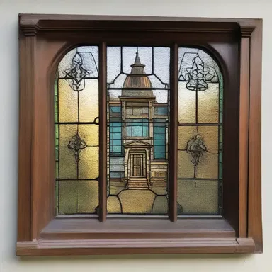 The memento from the old Victorian house was a decorative glass window that served as a reminder of the building's rich history.
