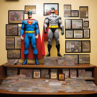The superhero's lair was adorned with mementos collected from his previous adventures, each one representing a significant event in his crime-fighting career.