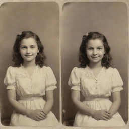 Restore an old, faded photograph to its original glory, enhancing the colors, details, and brightness yet maintaining its vintage charm.