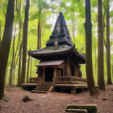 Many religious texts describe sacred sites situated in woody surroundings.
