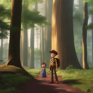 The movie showcased a stunning woody forest where the protagonist embarked on a treacherous journey.