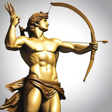In Greek mythology, the god Apollo is often depicted with a woody bow and arrow.