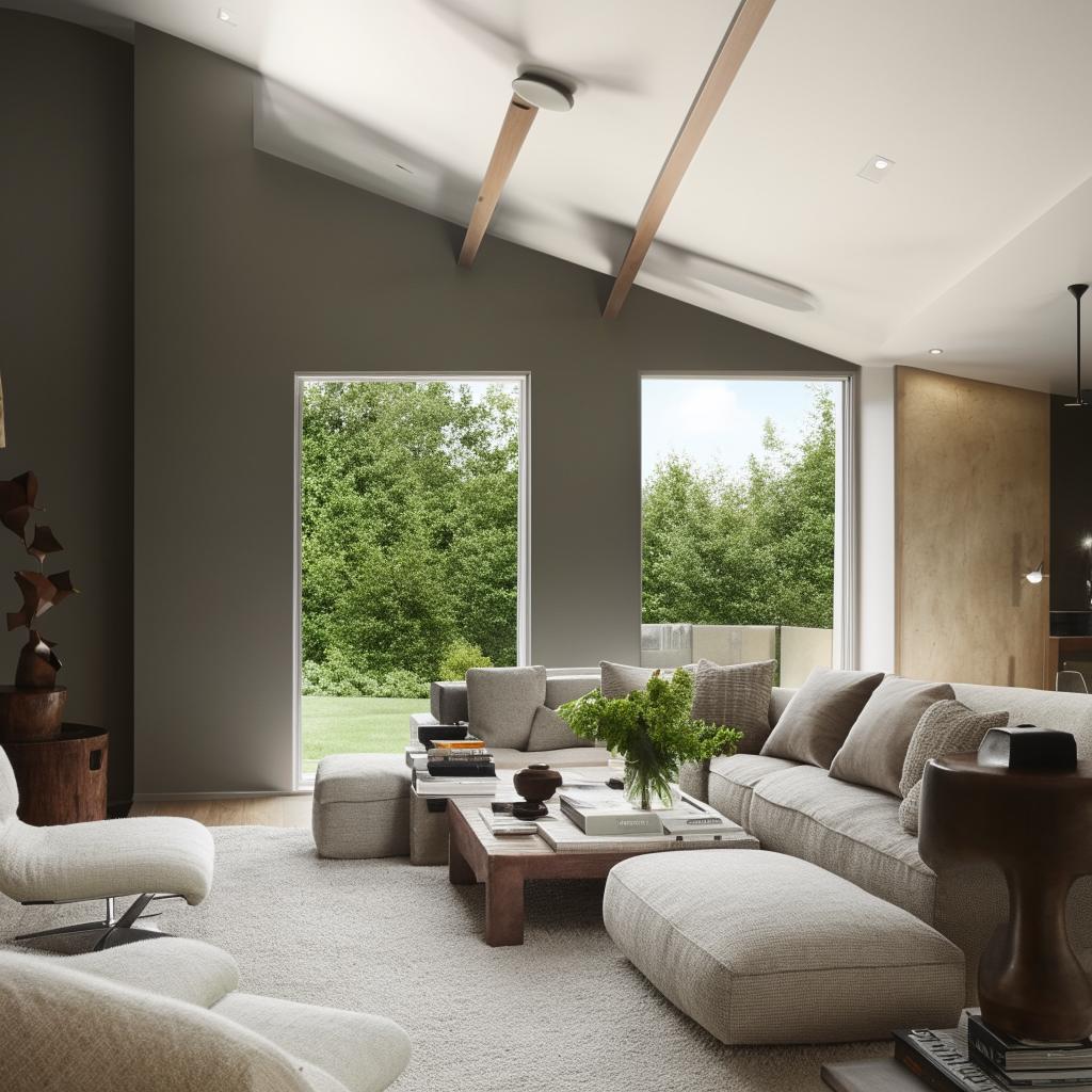 Redesign the living room with a modern minimalist aesthetic. Incorporate sleek, clean lines, monochromatic color schemes, uncluttered spaces, and carefully selected, functional furniture and decor items that exude sophistication.