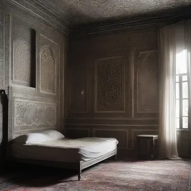 The protagonist stumbled upon an ancient divan in the haunted house, filled with eerie Persian and Arabic poems that brought forth a sense of dread.