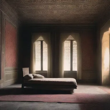 The protagonist stumbled upon an ancient divan in the haunted house, filled with eerie Persian and Arabic poems that brought forth a sense of dread.