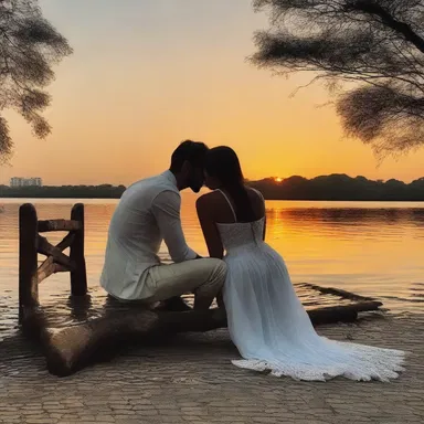 As the sun set, they sat together on the divan, lost in each other's eyes.