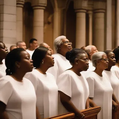 After the sermon, the choir's angelic voices die down, filling the church with a profound sense of peace and reverence.