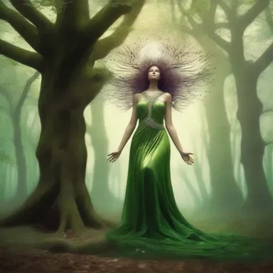 According to one myth, when the goddess of nature became angry, she cast a spell causing the sacred grove to die down and its shoots to wither.