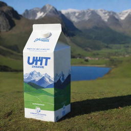 The largest UHT milk carton to ever exist, dwarfing mountains and making them appear miniscule in comparison