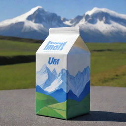 The largest UHT milk carton to ever exist, dwarfing mountains and making them appear miniscule in comparison