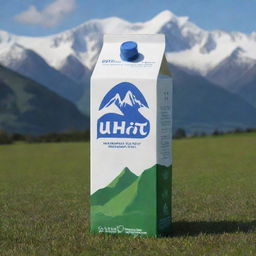 The largest UHT milk carton to ever exist, dwarfing mountains and making them appear miniscule in comparison