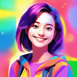 An image of a girl in a digital art style