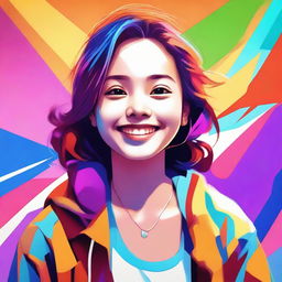 An image of a girl in a digital art style